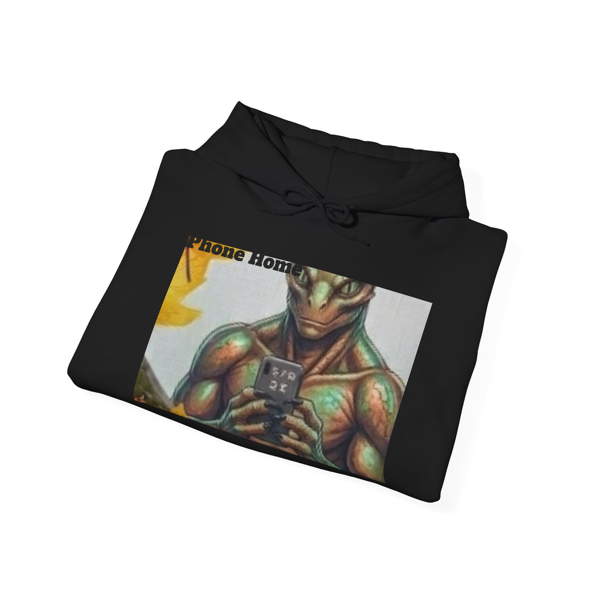 Alien Warrior Hoodie — "Phone Home?" Retro Sci‑Fi Graphic Hoodie
