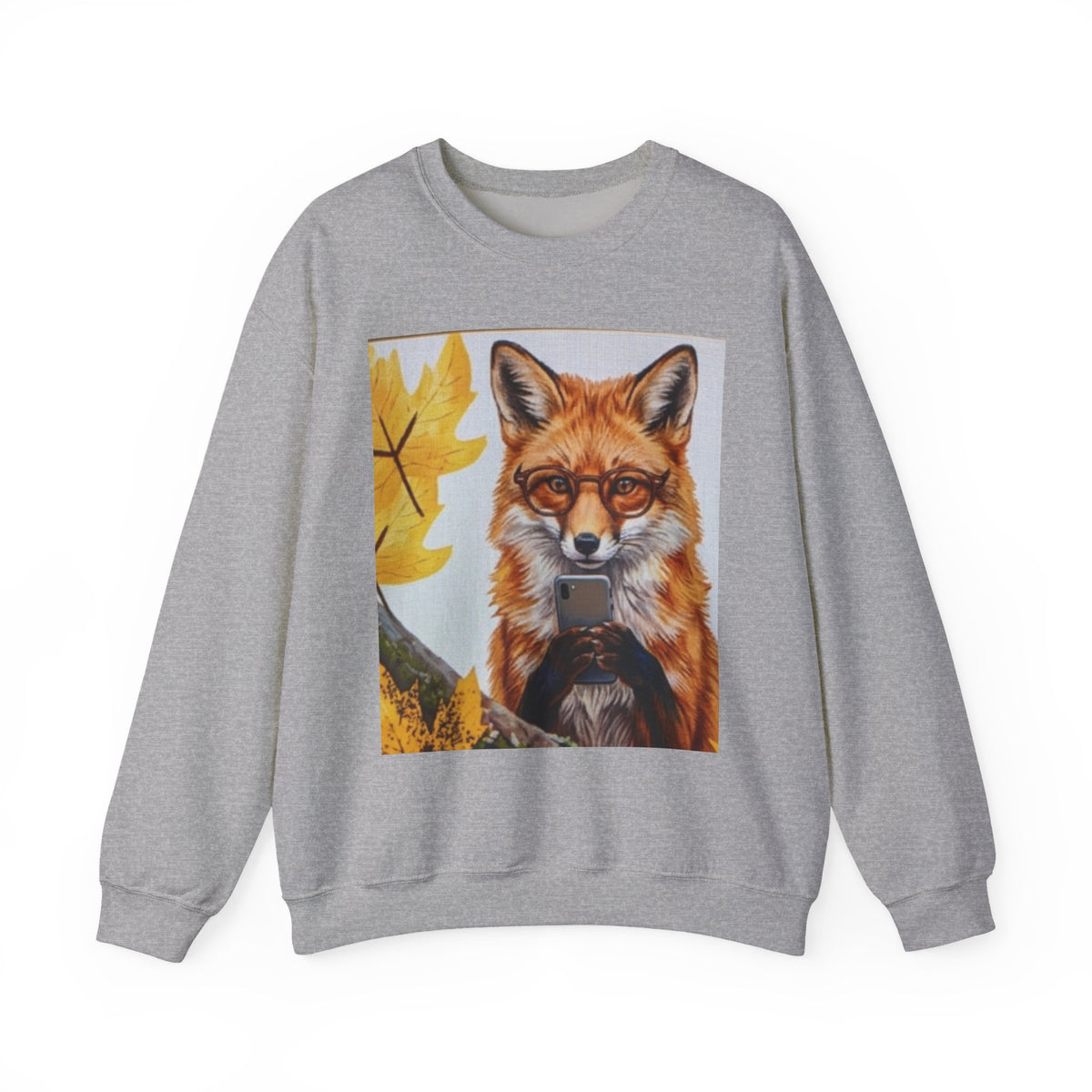 Fox Portrait Crewneck Sweatshirt — Autumn Woodland Animal Graphic
