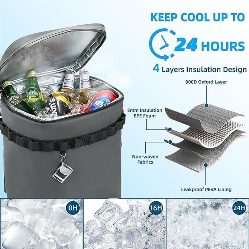 Refrigerated backpack, backpack, leak-proof cooler, cooler bag, lunch backpack, camping picnic bag, outdoor ice pack, ice pack