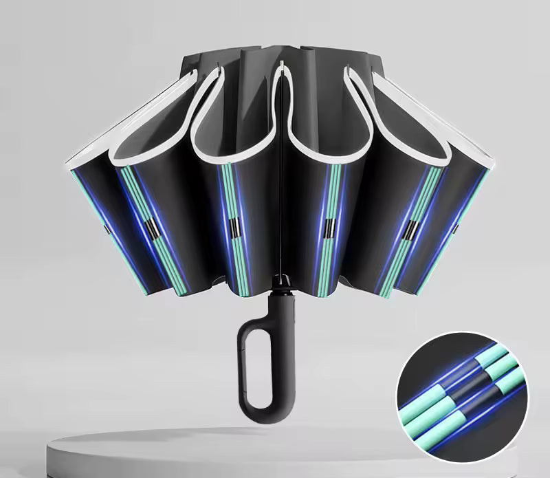 StormGuard Reverse Fold Umbrella | Windproof & UV Protection Travel Companion