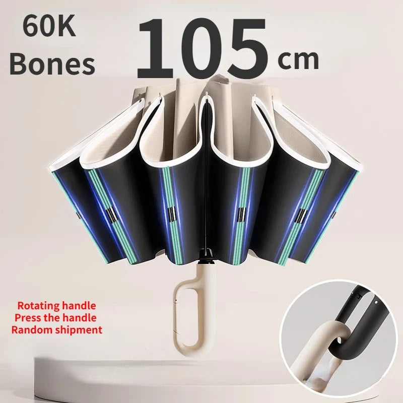 StormGuard Reverse Fold Umbrella | Windproof & UV Protection Travel Companion